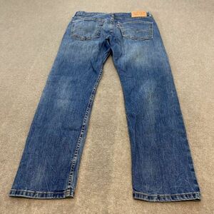 Levi's 502 Jeans Mens 32 Blue Wash Stretch Distressed Denim Measures 32x28 海外 即決