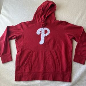 Philadelphia Phillies Hoodie Mens XL Red Stitches Logo Baseball MLB Thick C 海外 即決