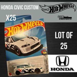 Hot Wheels Honda Civic Custom White Lot of 25 HW Drag Strip 2023 7/10 172/250 海外 即決