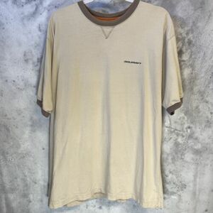 Vintage Old Navy T Shirt Mens XL Tiny Logo Ringer Tee Tan 海外 即決