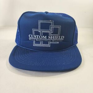 Vintage Custom Shield Wood Replacement Windows Mesh Trucker Hat Snapback READ 海外 即決