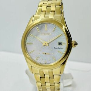 Citizen Women's Eco-Drive Corso Mother of Pearl Gold 36mm Steel Watch EV1032-51D 海外 即決