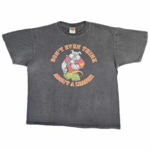 Vintage Dont Even Think About A Leash USMC Marines Bulldog Shirt XL 90s Y2K 海外 即決