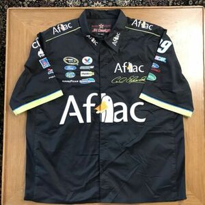 Carl Edwards Aflac Racing Pit Crew Button Up Shirt #99 NASCAR Mens Size 2XL XXL 海外 即決