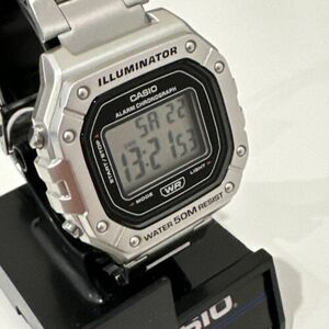 Casio W218HD-1AV, Chronograph Watch, Bracelet Band, Alarm, Illuminator 海外 即決