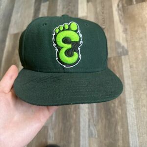 New Era 59Fifty Eugene Emeralds Baseball Bigfoot Logo Fitted 6 3/4 Signed 海外 即決