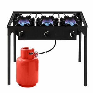 Professional Outdoor 225000 BTU Stove Propane 3 Burner Portable Cooker BBQ Grill 海外 即決