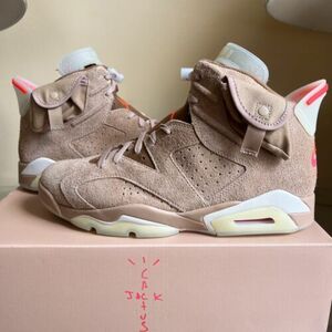 28.5cm(US10.5) - Jordan 6 Retro x Travis Scott Mid British Khaki Rare Authentic 海外 即決