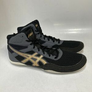 アシックス MATFLEX ブラック GOLD HIGH TOP SNEAKERS 20AW-1081A021 MEN SIZE 9 USED BOX 21 海外 即決