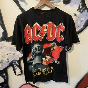 Vintage ACDC Shirt 1991 Medium Black Crowes Metallica Shirt Medium 海外 即決