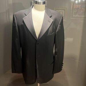 Hugo Boss Mens Black Virgin Wool Tuxedo Sport Coat Suit Jacket Blazer 38R 海外 即決