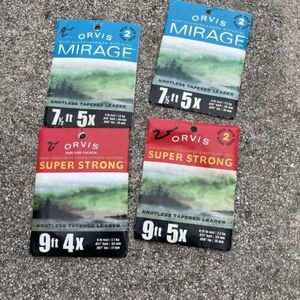 Orvis Mirage 7.5FT 5X & Super Strong Knotless Tapered Leader 9FT 4X 9FT 5X Lot 海外 即決