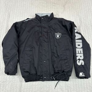 Vintage Oakland Las Vegas Raiders Starter Puffer Jacket Size Medium 海外 即決