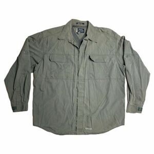 Eddie Bauer Cascadia Earthtech Khaki Shirt Size L Vintage 海外 即決