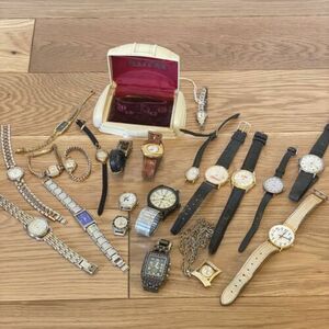 Vintage Watch Lot Gold Plated Timex Citizen Cardini FOR PARTS REPAIR 海外 即決