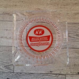 Vintage Krispy Kreme Doughnuts Square Thick Glass Ashtray 4 Slots Collectible 海外 即決