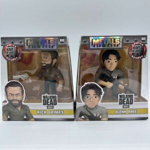 WALKING DEAD RICK GRIMES GLENN 4" 2 METALS DIE CAST FIGURES NEW IN BOX M182 M180 海外 即決