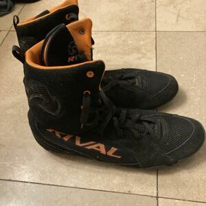 ライバル メンズ Boxing Shoes Boots ブラック Orange Lace Up メッシュ 32cm(US14) 海外 即決