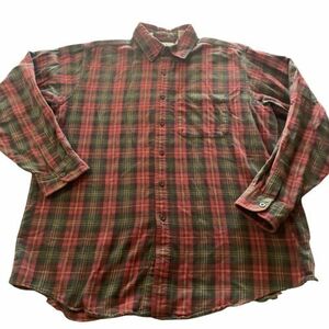 Vintage L.L. Bean Northwoods Men's Size Large Red Plaid Button Down Shirt EUC 海外 即決