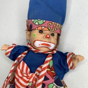 Gigo Bean Bag Palm Dolls Series II Vintage 1997 8" Clown Sad Face Circus Outfit 海外 即決