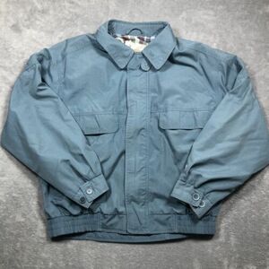 London Fog Jacket Mens Large Blue Harrington Vintage Casual Full Zip Outdoor 海外 即決