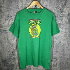 Vintage Teenage Mutant Nina Turtles Totally Rad T-Shirt 2001 Y2K Green 海外 即決