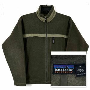 PATAGONIA Vintage 25350 Men's Synchilla Full Zip Fleece Jacket Green Medium 海外 即決