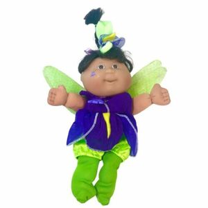 VTG Cabbage Patch Kids Doll Iris Garden Fairy 1995 Purple and Green 8” Dark Skin 海外 即決