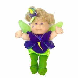 VTG Cabbage Patch Kids Doll Iris Garden Fairy 1995 Purple and Green 8” Lite Skin 海外 即決