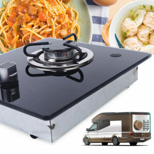 RV Gas Cooktop LPG Single Burner Gas Stove Hob w/ Tempered Glass Knob-Control 海外 即決