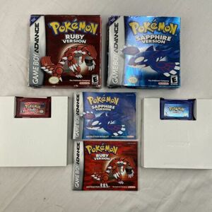 Pokemon Ruby & Sapphire Gameboy Advance AUTHENTIC In Original Box LOT Bundle 海外 即決