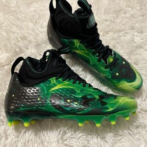 Under Armour Spotlight Lux MC LE Slime Football Cleats 3025376 001 Men's Size 11 海外 即決