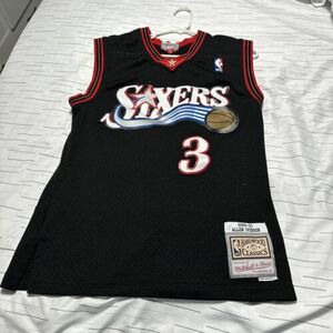 S Mitchell & Ness Iverson 2000-2001 Sixers hardwood classic jersey black 19x27” 海外 即決