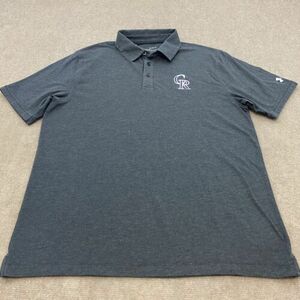 Colorado Rockies Polo Shirt Mens Extra Large Black Under Armour Short Sleeve 海外 即決