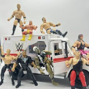 WWE Huge Lot WWE Wrekkin Slambulance Action Figures Jakks Pacific Wrestling Toy 海外 即決