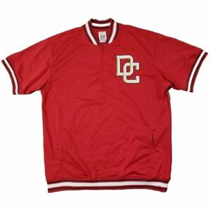 Washington Nationals Pullover Shirt Mens 2XL Short Sleeve 1/4 Zip Red Baseball 海外 即決