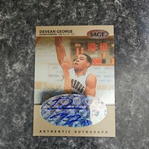 1999 Sage Devean George Platinum Parallel Auto RC # 18/50 Los Angeles Lakers 海外 即決