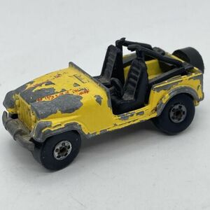 Vintage Hot Wheels Distressed JEEP CJ 7 Malaysia 1981 Yellow with Red. SRB102 海外 即決