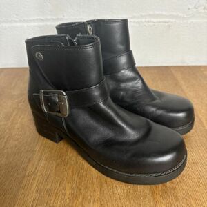 Harley Davidson Sadie Leather Booties Heel Ankle Boots Womens Size 10 Black Flaw 海外 即決