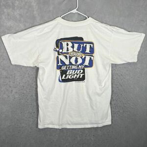 A1 Vintage 90s Bud Light Beer I Love You Man T Shirt Adult XL White Mens 海外 即決