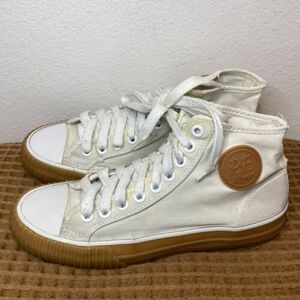 PF Flyers Hi-tops Sandlot White キャンバス Gum Sole メンズ Sz 8.5 Women’s 10 Sneakers 海外 即決