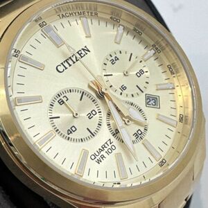 Citizen Chronograph Quartz Gold Dial Men's Watch AN8172-53P 海外 即決