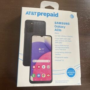 AT&T Samsung Galaxy A03s Black Prepaid Smartphone 6.5” HD+ 13MP 32GB NEW SEALED! 海外 即決