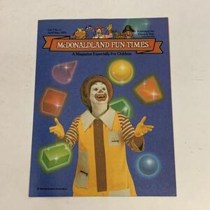 Vintage McDonald's McDonaldLand Fun Times Magazine Vol. 7 No. 2 April/May 1985 海外 即決