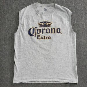 VTG Y2K Corona Extra Beer Sleeveless T-shirt Mens Size Large Muscle Spell Out 海外 即決
