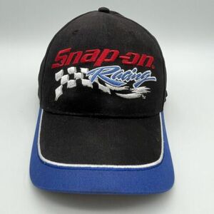 Snap-On Racing Snapback Adjustable Hat Cap Pit Crew Black/Blue Checkered Flag 海外 即決