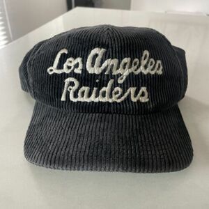 Vintage Los Angeles Raiders Snapback Corduroy Hat Oakland Script Starter RARE 海外 即決