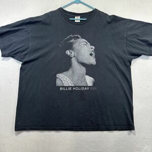 Billie Holiday T-Shirt Mens 3XL Black Vintage Jazz Swing 90s Worn Faded 海外 即決
