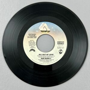 Air Supply All Out Of Love / 45 RPM バイナル Record 1980 Arista AS0520 海外 即決