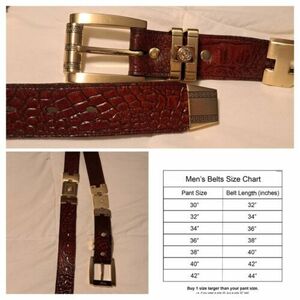 Mens Handmade Crocodile Leather Belt 47 5/8 Inch Long 海外 即決